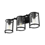 Hunter 48004 Matte Black Astwood Matte Black With Clear Glass 3 Light Vanity Wall Light Fixture Image 7