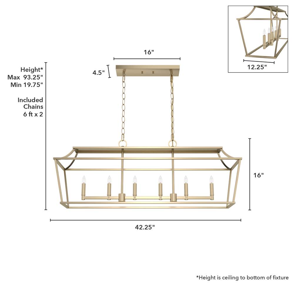 Hunter 19078 Alturas Gold Hunter Laurel Ridge Alturas Gold 6 Light Chandelier Ceiling Light Fixture Image 5