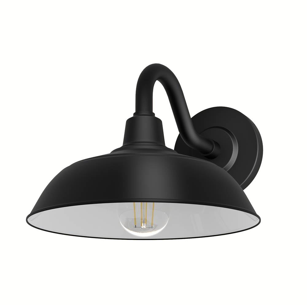 Hunter 46002 Matte Black,White Mill Valley Matte Black And White 1 Light Small Image 1