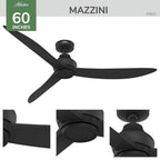 Hunter 52810 Matte Black 60 Inch Mazzini Matte Black Image 6