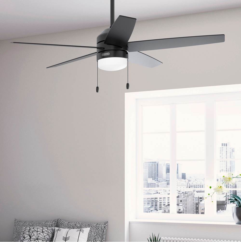 Hunter 52491 Matte Black 52 Inch Bardot Matte Black Ceiling Fan With Led Light Kit And Pull Chain Image 4
