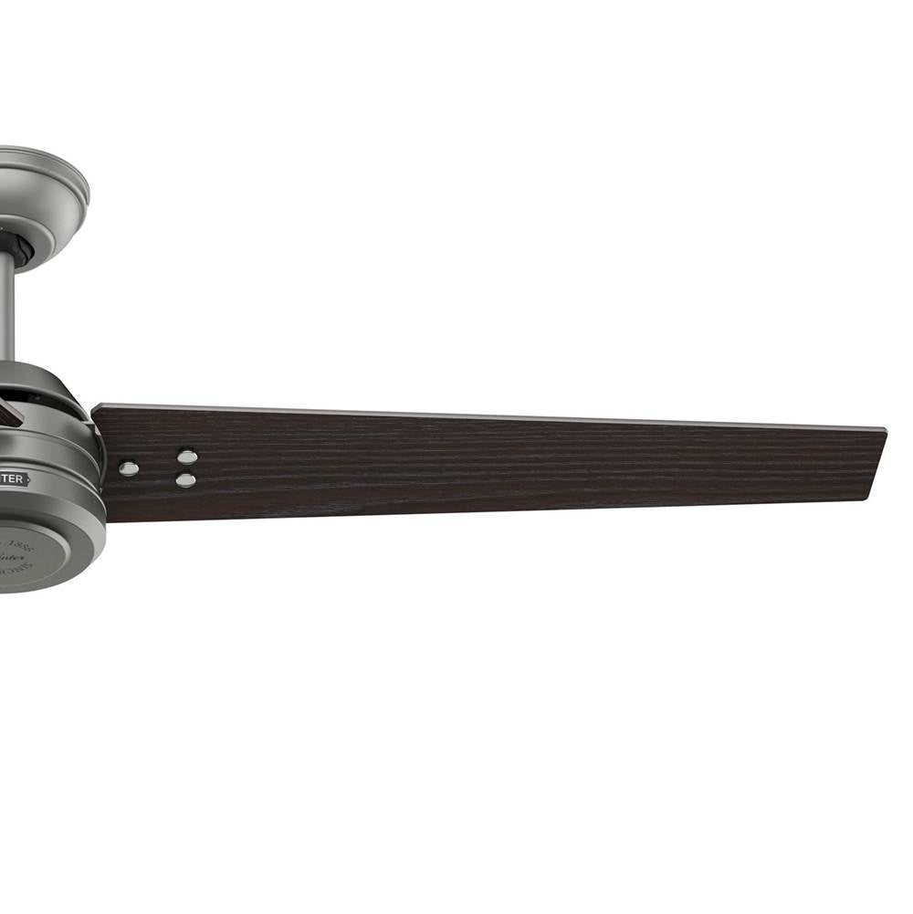 Hunter 52981 Matte Silver 60 Inch Cassius Energy Star Matte Silver Damp Rated Ceiling Fan And Wall Control Image 2