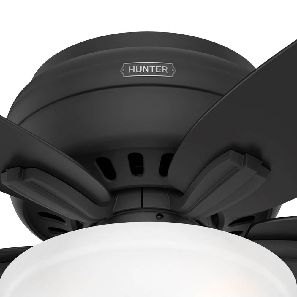 Hunter 52394 Matte Black 42 Inch Newsome Matte Black Low Profile Ceiling Fan With Led Light Kit And Pull Chain Image 5