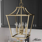 Hunter 19066 Alturas Gold Hunter Laurel Ridge Alturas Gold 4 Light Pendant Ceiling Light Fixture Image 5