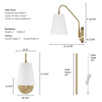 Hunter 48173 Alturas Gold Valley Park 1 Light Large Pin Up Sconce Gold Image 6