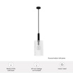 Hunter 45225 Matte Black Gatz Matte Black With Clear Fluted Glass 1 Light Pendant Ceiling Light Fixture Image 2