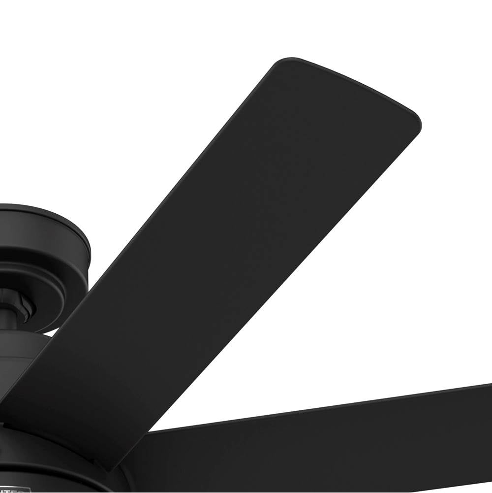 Hunter 51535 Matte Black 52 Inch Brazos Matte Black Damp Rated Ceiling Fan With Led Light Kit And Handheld Remote Image 3