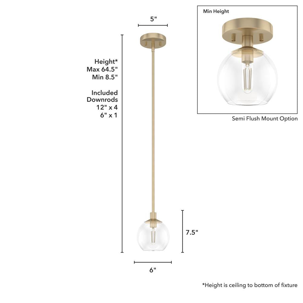 Hunter 19504 Alturas Gold Xidane 1 Light Mini Pendant Image 2
