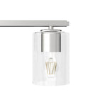 Hunter Kerrison Brushed Nickel With Seeded Glass 4 Light Vanity Wall Light Fixture
