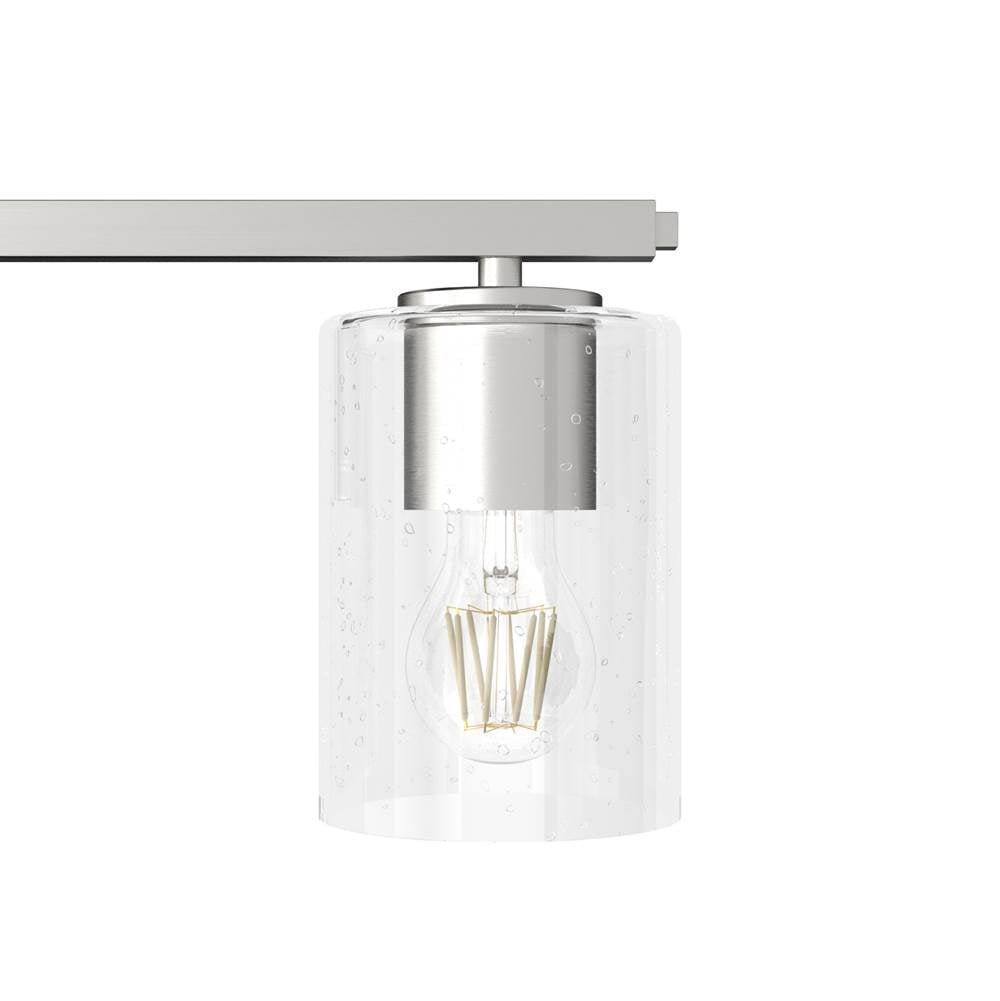 Hunter Kerrison Brushed Nickel With Seeded Glass 4 Light Vanity Wall Light Fixture