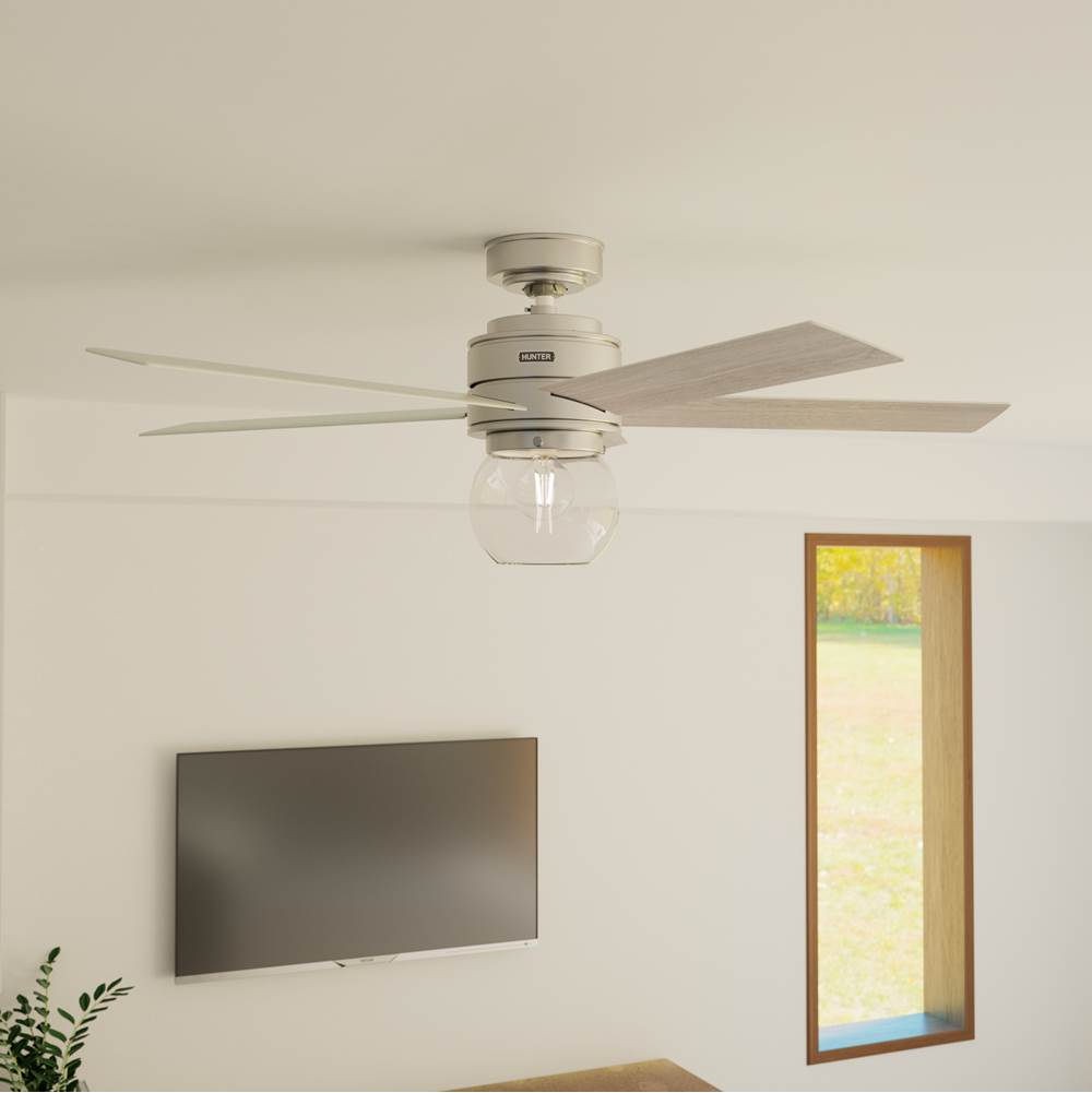 Hunter 52656 Brushed Nickel Hunter 52 Inch Xidane Brushed Nickel Ceiling Fan With Led Light Kit And Handheld Remote Image 3