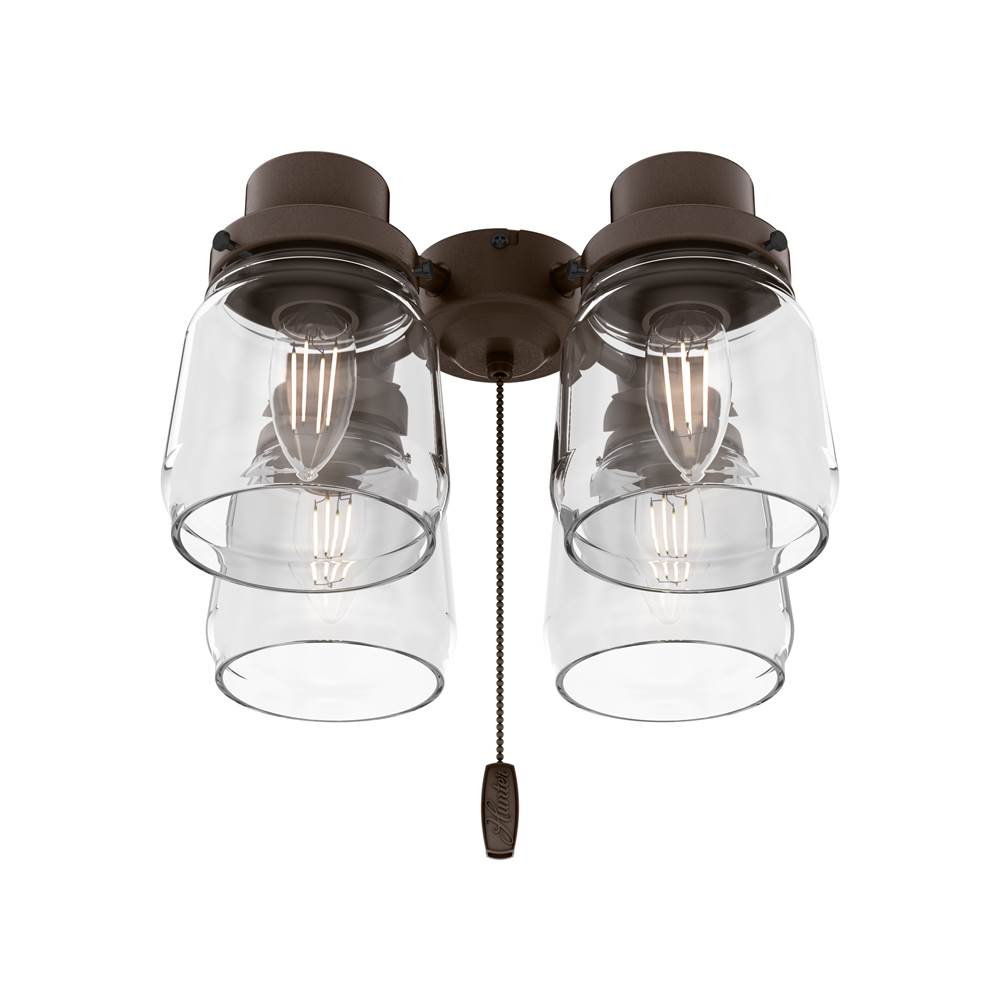 Hunter Original 4 Light Accessory Fitter And Glass, Chestnut Brown