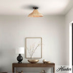 Hunter 48082 Matte Black Agoura Matte Black 1 Light Medium Flush Mount Ceiling Light Fixture Image 2