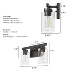 Hunter 13076 Noble Bronze Hartland Noble Bronze With Seeded Glass 2 Light Vanity Wall Light Fixture Image 3