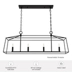 Hunter 13099 Flat Matte Black Hunter Fair Oaks Flat Matte Black 4 Light Chandelier Ceiling Light Fixture Image 3