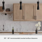 Hunter 19827 Flat Matte Black Hunter Zola Flat Matte Black 1 Light Pendant Ceiling Light Fixture Image 2