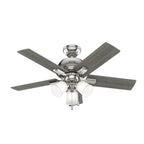 Hunter 51789 Brushed Nickel 44 Inch Crystal Peak Brushed Nickel Ceiling Fan With Led Light Kit And Pull Chain Image 5
