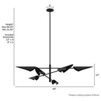 Hunter 48140 Matte Black Merian 6 Light Large Chandelier Black Image 5