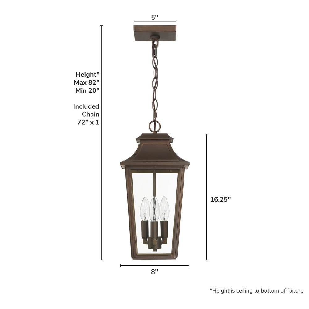 Hunter 46085 Matte Bronze Hunter Spring Cove Matte Bronze With Clear Glass 3 Light Image 4
