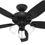 Hunter 52387 Matte Black 52 Inch Builder Matte Black Ceiling Fan With Led Light Kit And Pull Chain Image 2