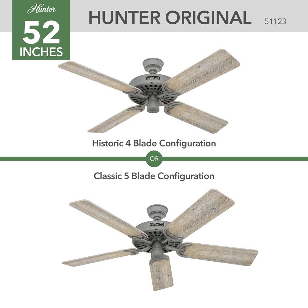 Hunter Original 52'' Original-matte Silver