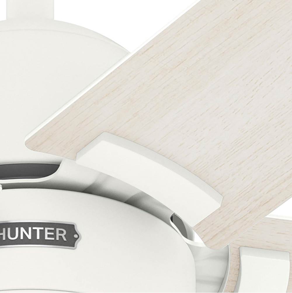 Hunter 52851 Fresh White 52 Inch Erling Energy Star Fresh White Ceiling Fan With Led Light Kit And Handheld Remote Image 6