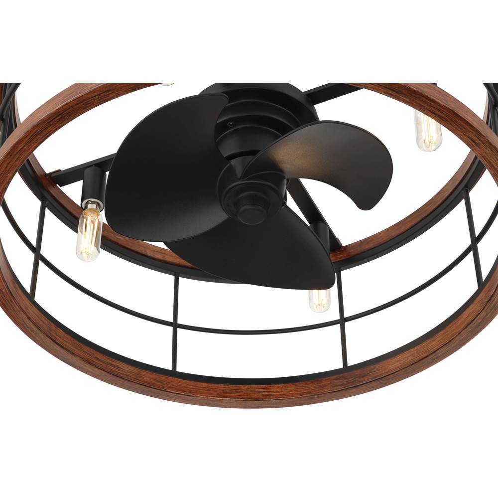 Hunter 50107 Matte Black 22 In Bridgette Fandelier - Matte Black Image 2