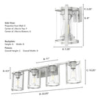 Hunter 48010 Brushed Nickel Astwood Brushed Nickel With Clear Glass 4 Light Vanity Wall Light Fixture Image 3