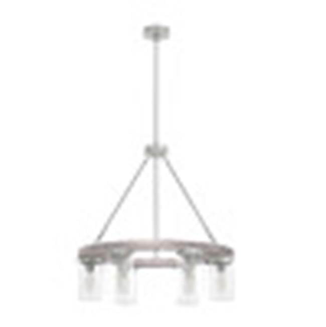 Hunter Devon Park 6 Light Round Chandelier - Brushed Nickel