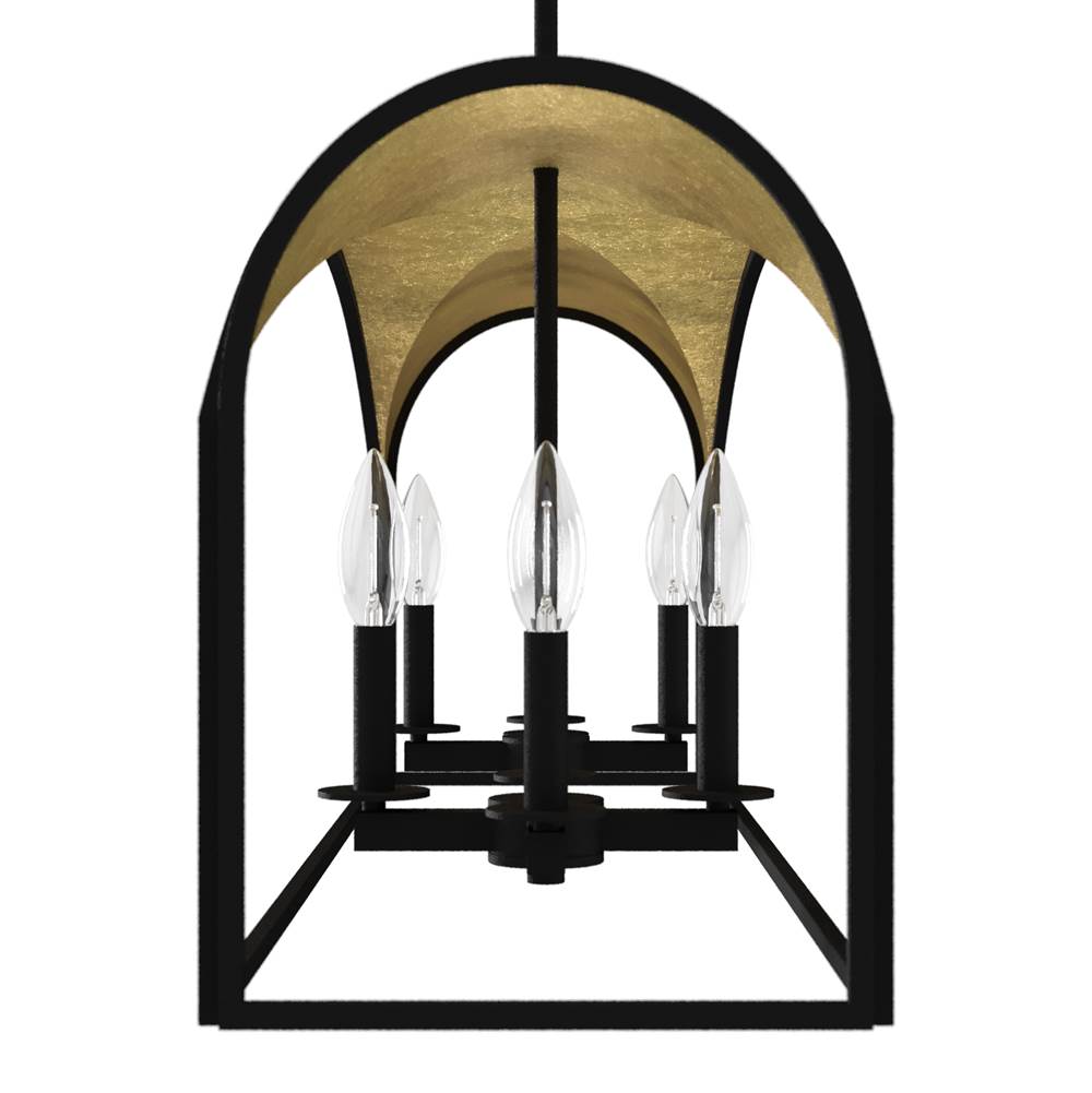 Hunter 19731 Natural Iron Hunter Dukestown Natural Iron And Gold Leaf 8 Light Chandelier Ceiling Light Fixture Image 3