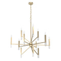 Hunter 19529 Palm Gold Hunter Sunjai Palm Gold 12 Light Chandelier Ceiling Light Fixture Image 1