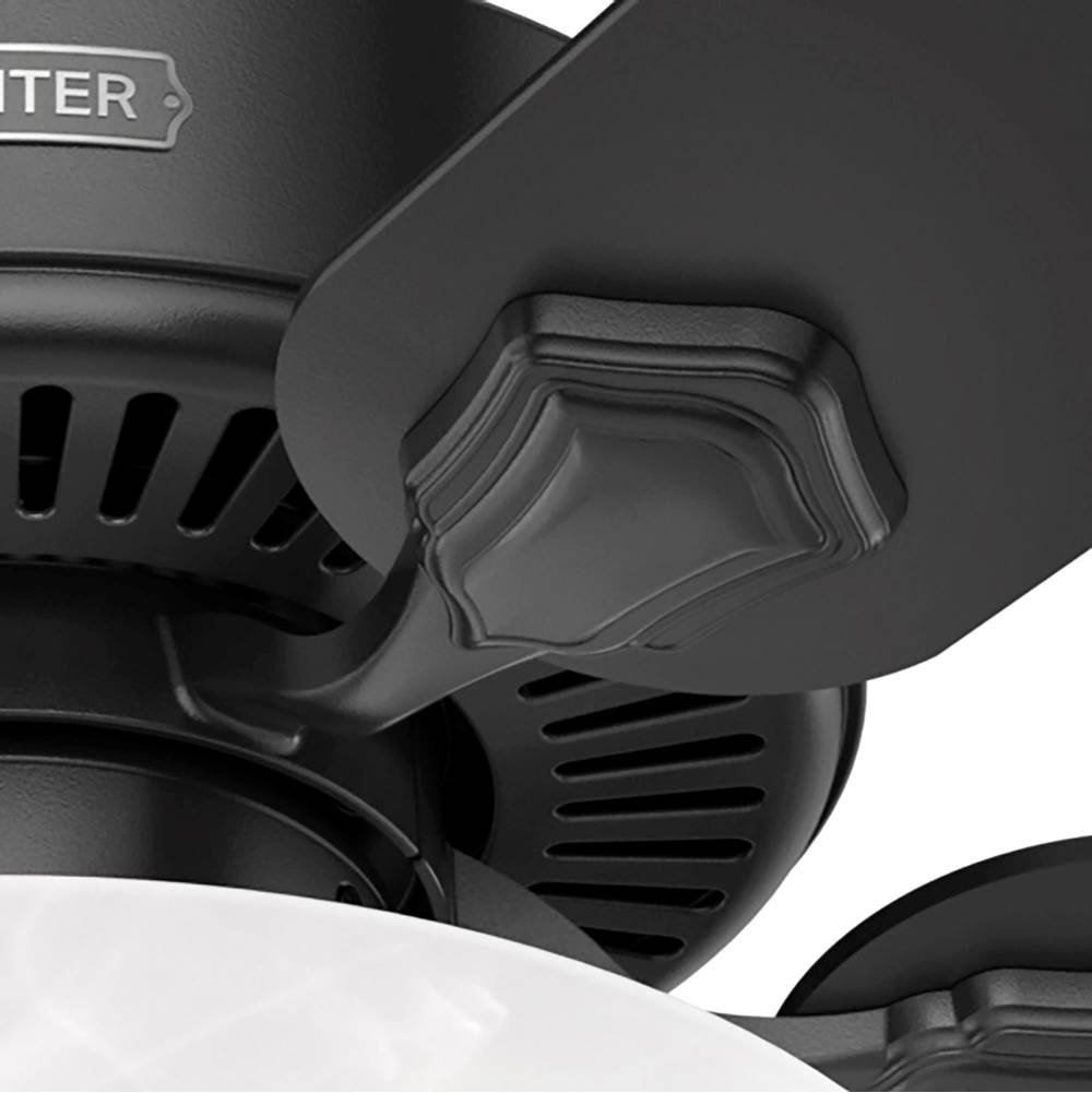 Hunter 52790 Matte Black Hunter 44 Inch Swanson Matte Black Ceiling Fan With Led Light Kit And Pull Chain Image 9