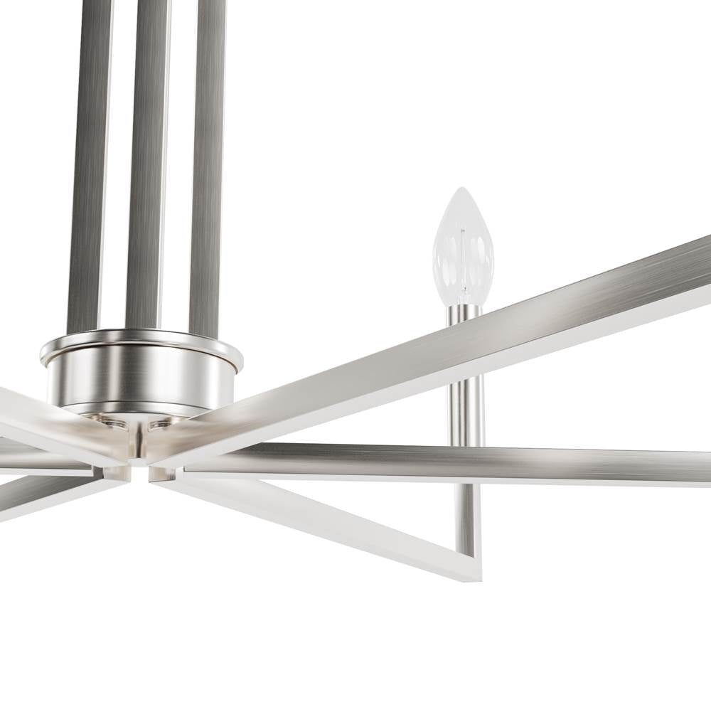 Hunter Bearden Hunter Bearden Brushed Nickel 6 Light Chandelier Ceiling Light Fixture