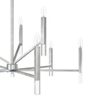 Hunter 19520 Brushed Nickel Hunter Sunjai Brushed Nickel 9 Light Chandelier Ceiling Light Fixture Image 3
