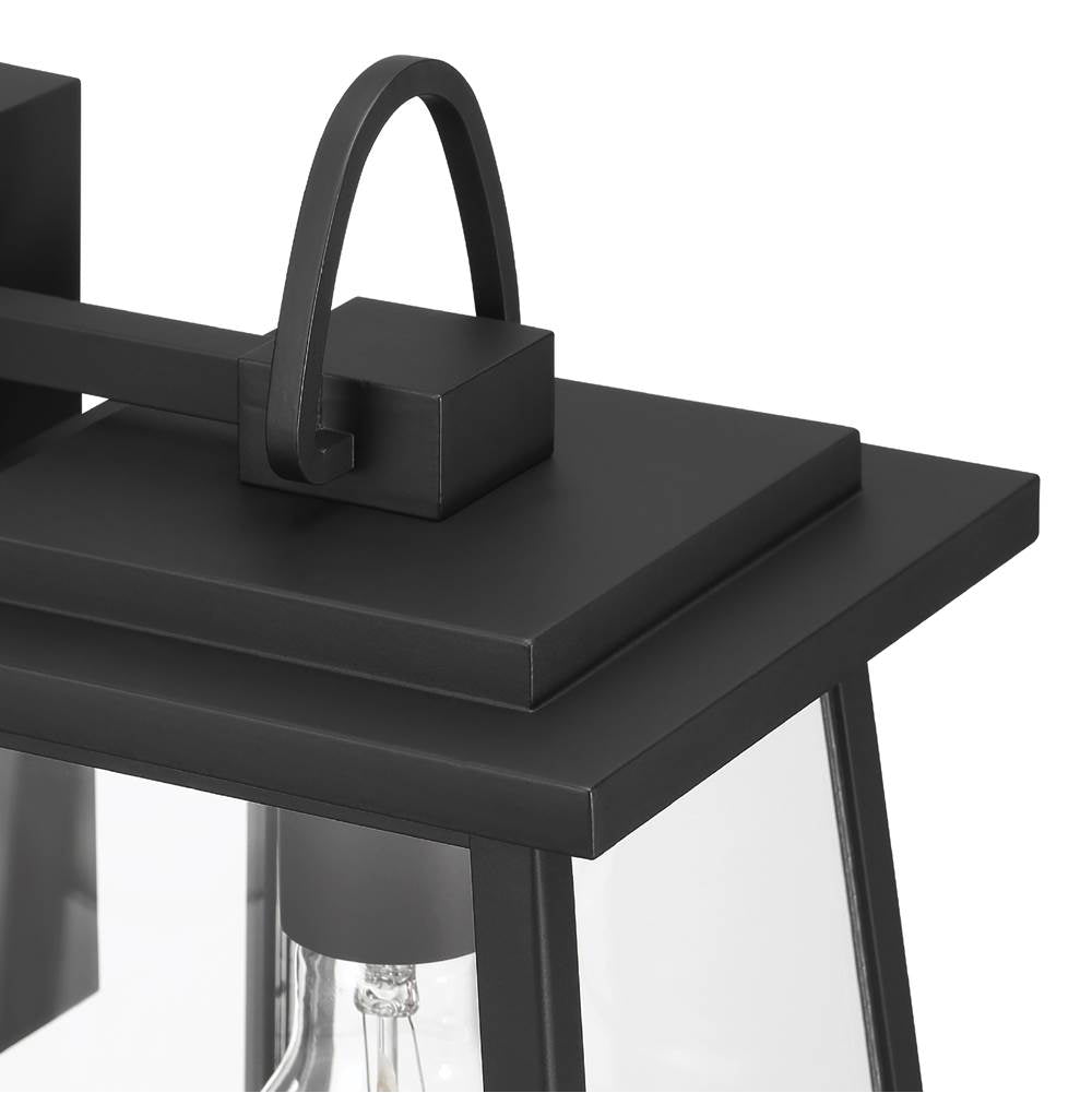 Hunter 46055 Matte Black Ivory Dusk Outdoor 1 Light Large Wall Light Black Image 3