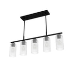 Hunter Beverly Glen Beverly Glen Matte Black With Clear Glass 5 Light Chandelier Ceiling Light Fixture