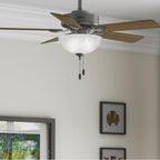 Hunter 52780 Matte Silver Hunter 44 Inch Swanson Matte Silver Ceiling Fan With Led Light Kit And Pull Chain Image 2