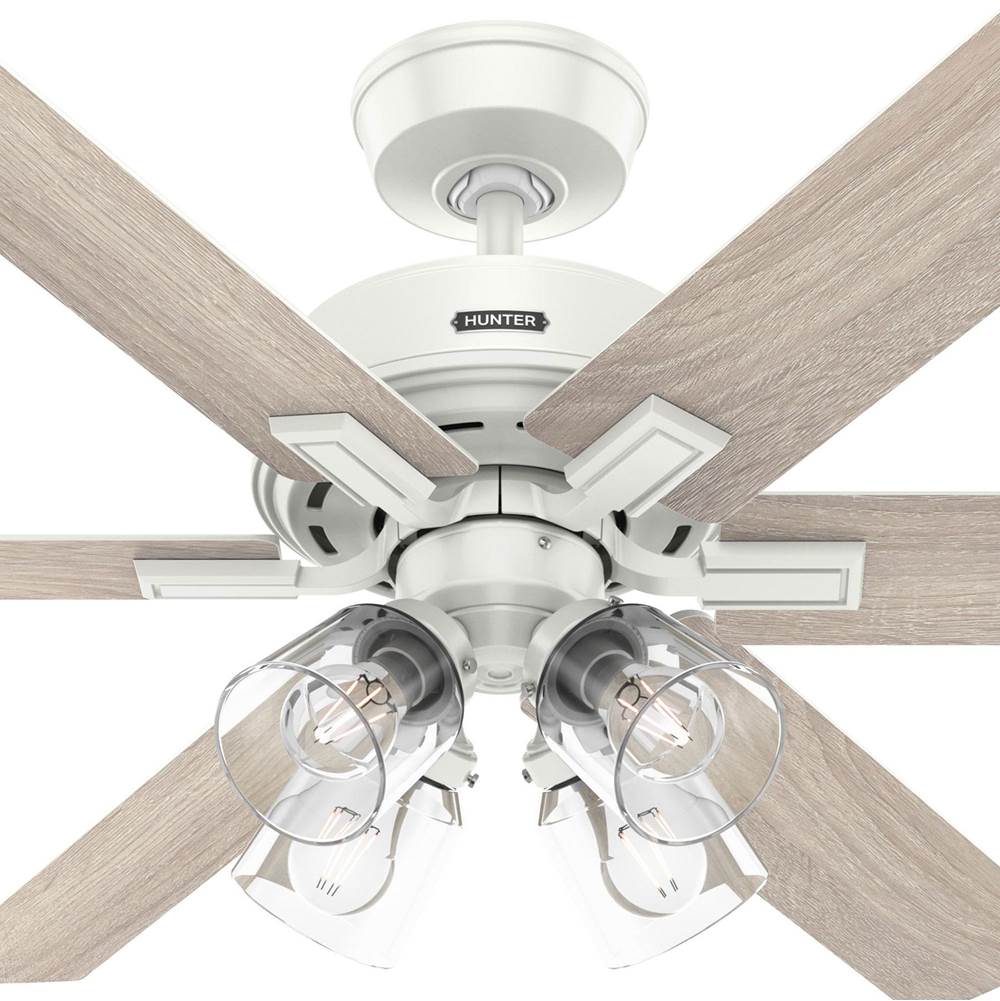Hunter 52904 Fresh White 52 Inch Fonthill Energy Star Hunterexpress Fresh White Ceiling Fan With Led Light Kit And Handheld Remote Image 4
