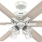 Hunter 52904 Fresh White 52 Inch Fonthill Energy Star Hunterexpress Fresh White Ceiling Fan With Led Light Kit And Handheld Remote Image 4