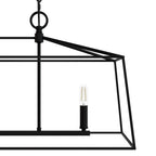 Hunter Fair Oaks Hunter Fair Oaks Flat Matte Black 4 Light Chandelier Ceiling Light Fixture