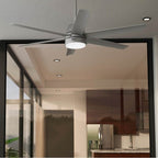 Hunter 51876 Matte Silver 60 Inch Skysail Matte Silver Wet Rated Ceiling Fan With Led Light Kit And Handheld Remote Image 5