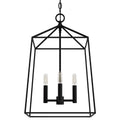 Hunter 13095 Flat Matte Black Hunter Fair Oaks Flat Matte Black 4 Light Pendant Ceiling Light Fixture Image 1