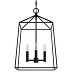 Hunter 13095 Flat Matte Black Hunter Fair Oaks Flat Matte Black 4 Light Pendant Ceiling Light Fixture Image 1
