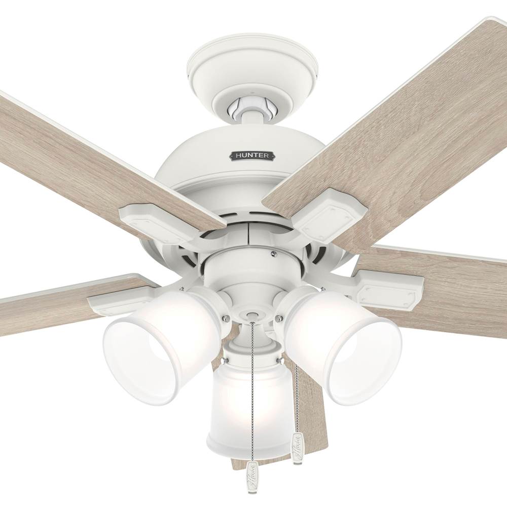 Hunter 52350 Matte White 44 Inch Crystal Peak Matte White Ceiling Fan With Led Light Kit And Pull Chain Image 2