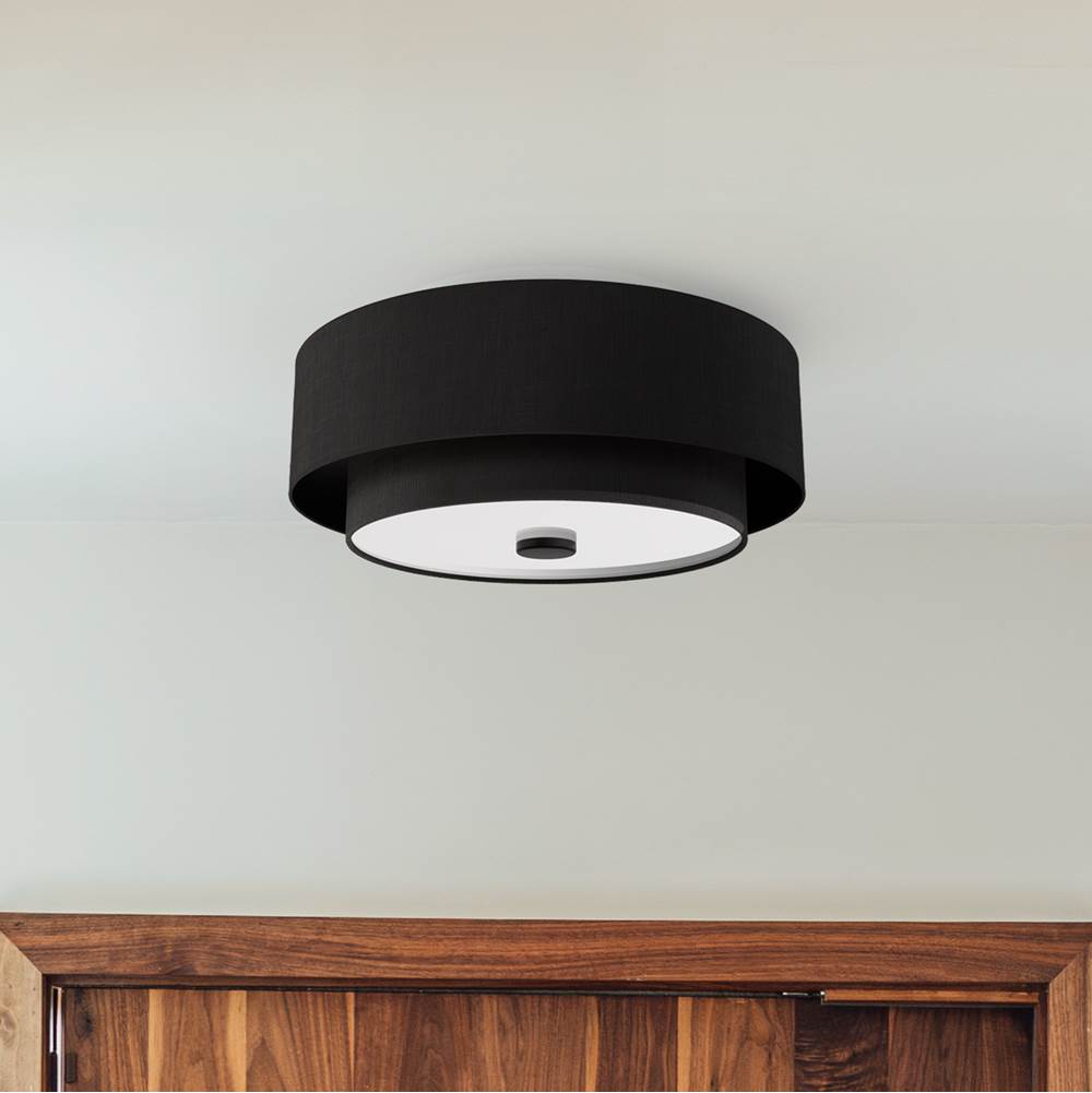 Hunter 48123 Matte Black Brookside 2 Light Medium Flush Black Image 6