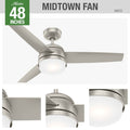 Hunter 54212 Matte Nickel 48'' Midtown Matte Nickel Image 1