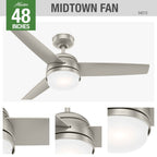 Hunter 54212 Matte Nickel 48'' Midtown Matte Nickel Image 1