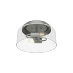 Hunter 19014 Matte Silver Hartland 2 Light Flush Mount Image 1