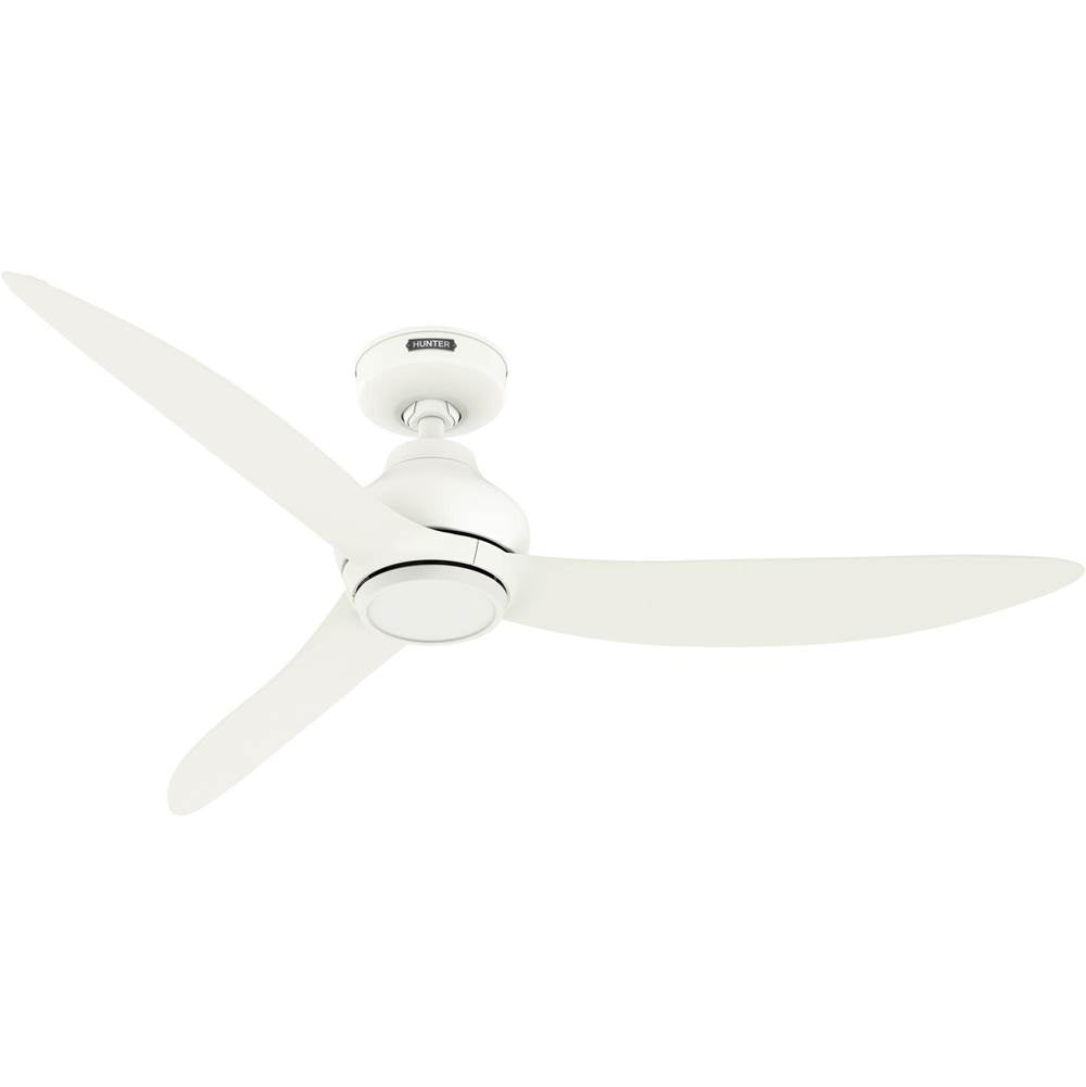 Hunter 52830 Matte White 52 Inch Mazzini Energy Star Matte White Damp Rated Ceiling Fan And Handheld Remote Image 1