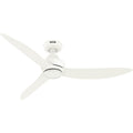 Hunter 52830 Matte White 52 Inch Mazzini Energy Star Matte White Damp Rated Ceiling Fan And Handheld Remote Image 1
